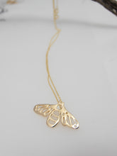 Load image into Gallery viewer, 10 Carat Gold Bee Pendant, Solid Gold Bee, Nature Lover Jewellery, Queen Bee, Cottagecore Pendant, Beekeeper Gift, Summer Jewelry