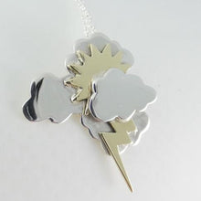 Load image into Gallery viewer, Irish Weather Pendant, Sterling Silver Storm Earrings, Sun Necklace, Cloud Pendant, Lightening Necklace, Thunder Jewellery, Irish Culture