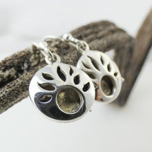 Load image into Gallery viewer, Lughnasa Round Earrings, Sterling Silver Earrings with Brass Detailing, Mixed Metal Earrings, Celtic God Lugh Earrings, Pagan Light Festival Jewellery, Fall Equinox Jewelry