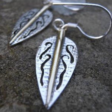 Load image into Gallery viewer, Arrowhead Earrings, Sterling Silver Fairy Dart Earrings, Celtic Talisman, Pagan Jewelry, Elf Shot Earrings, Ceremonial Weapon Jewellery, Silver Arrow Necklace,