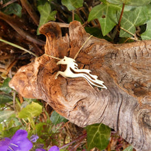 Load image into Gallery viewer, 10 Carat Gold Horse Pendant, Kelpie Pendant, Tír na nÓg Otherworld, Solid Gold Seahorse, Spirit Animal Necklace, Epona Pendant, Nature Jewellery