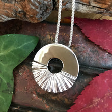Load image into Gallery viewer, Lughnasa Light Pendant, Chunky Sterling Silver Light Pendant, Meangingful Necklace, Sun Pendant, Light Festival Jewellery, Irish Pagan Celebration, Wicca