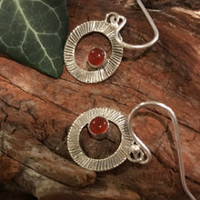 Load image into Gallery viewer, Lughnasa Carnelian Earrings, Sterling Silver set with Carnelian Stone, Irish Harvest Festival Earrings, Celtic Light God Jewellery, Meaningful Sun Jewelry, Summer Equinox Jewllery