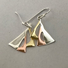 Load image into Gallery viewer, Galway Hooker Earrings, Sterling Silver Ship Earrings, Ship Sails Earrings, Sailing Gift, Fishing Boat Jewellery, Nautical Jewellery, Irish History Jewelry