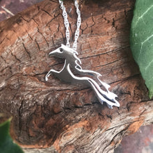Load image into Gallery viewer, Horse Pendant, Sterling Silver Tír na nÓg Pendant,  Kelpie Pendant, Otherworld Necklace, Silver Seahorse, Epona Pendant, Wiccan Jewellery