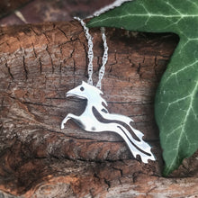 Load image into Gallery viewer, Horse Pendant, Sterling Silver Tír na nÓg Pendant,  Kelpie Pendant, Otherworld Necklace, Silver Seahorse, Epona Pendant, Wiccan Jewellery