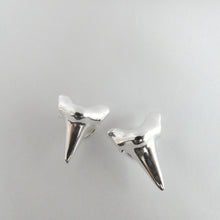 Load image into Gallery viewer, Shark Tooth Cuff Links, Sterling Silver Shark Tooth Cufflinks, Animal Lover Jewellery, Shark Lover Gift, For Him, For Her, Unisex Jewellery, Shark Cufflinks, Surfer Gift, Beach Jewelry, Marine Cuff Links
