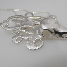 Load image into Gallery viewer, The Morrigan Pendant, Sterling Silver Raven Pendant, Animal Lover Necklace, Solid Silver Bird Skull Pendant, Gothic Jewellery, Irish Warrior Woman, War Goddess Pendant, Silver Crow Skull Talisman
