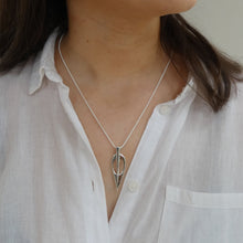 Load image into Gallery viewer, Fairy Dart Pendant, Sterling Silver Arrowshot Pendant, Ceremonial Weapon Jewellery, Silver Arrow Necklace, Decorative Axe, Elf Shot Pendant