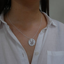 Load image into Gallery viewer, beautiful girl with silver spider necklace