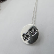 Load image into Gallery viewer, Duck Pendant, Oxidised Sterling Silver Pendant, Silver Duck Print Necklace, Bird Jewellery, Quirky Jewellery, Good Luck Talisman, Irish Culture, Waddling Duck