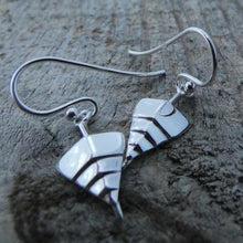 Load image into Gallery viewer, Titanic Earrings, Sterling Silver Ship Earrings, Irish History Jewellery, Silver Boat Earrings, Geometric Earrings, Belfast Landmark Jewellery, Irish Design