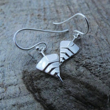 Load image into Gallery viewer, Titanic Earrings, Sterling Silver Ship Earrings, Irish History Jewellery, Silver Boat Earrings, Geometric Earrings, Belfast Landmark Jewellery, Irish Design