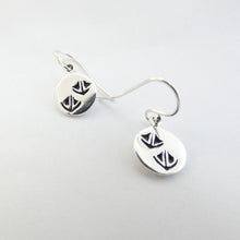 Load image into Gallery viewer, Duck Earrings, Oxidised Sterling Silver Earrings, Silver Duck Print Earrings, Bird Jewellery, Quirky Earrings, Good Luck Talisman, Irish Culture, Spirit Animal Jewelry