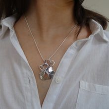 Load image into Gallery viewer, Children of Lir, Sterling Silver Swans Pendant, Bird Lover Gift, Textured Silver Necklace, Ocean Jewellery, Celtic Folklore, Magic Pendant