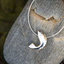 Load image into Gallery viewer, Salmon of Knowledge Pendant, Chunky Sterling Silver Pendant, Fishing Gift, Animal Lover Pendant, Fish Necklace, Nautical Necklace, Knowledge Pendant, Water Jewellery