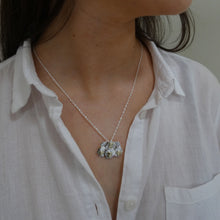 Load image into Gallery viewer, Rush Hour Pendant, Sterling Silver Pendant with Brass Details, Countryside Necklace, Sheep Pendant, Wild Atlantic Way, Irish Design Jewellery, Animal Lover Gift