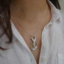 Load image into Gallery viewer, Bealtaine Pendant, Sterling Silver Flames Pendant, Fire Necklace, Festival of Fire, Celtic Goddess Pendant, Wiccan Jewelry