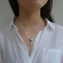 Load image into Gallery viewer, The Raven Pendant, Sterling Silver Raven Pendant, Animal Lover Necklace, Solid Silver Bird Skull Pendant, Gothic Jewellery, Irish Warrior Woman, War Goddess Pendant, Silver Crow Skull Talisman
