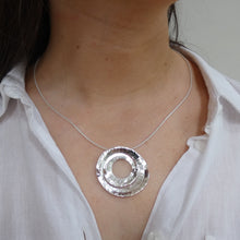 Load image into Gallery viewer, Moon Phase Pendant, Sterling Silver Moon Pendant, Textured Silver Pendant, Nature Necklace, Cycle of Life Pendant, Artemis, Moon Deity, Meaningful Gift