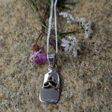 Load image into Gallery viewer, Small standing stone sterling silver pendant with trinity Knot