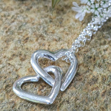 Load image into Gallery viewer, Croí Isteach - Heart Inside, Sterling Silver Hug Necklace, Silver Heart Necklace, Love Pendant, Friendship Necklace, Unique Jewellery, Heart Inside