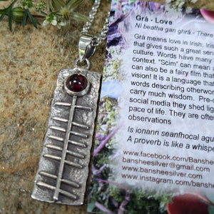 Grá Love Ogham Script Pendant