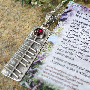 Grá Love Ogham Script Pendant