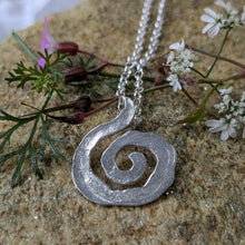 Load image into Gallery viewer, Textured Sterling Silver Spiral Pendant