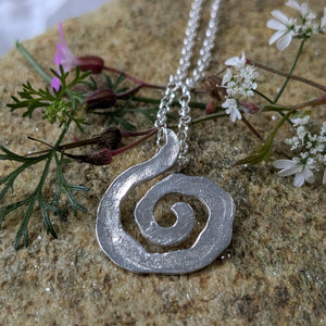 Textured Sterling Silver Spiral Pendant