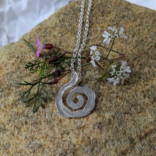 Load image into Gallery viewer, Textured Sterling Silver Spiral Pendant