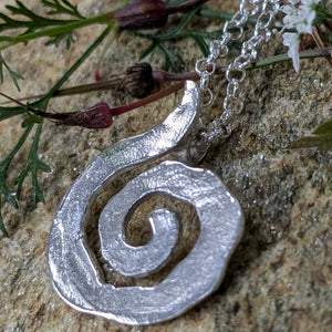 Textured Sterling Silver Spiral Pendant