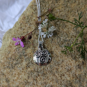 Plain Polish Dome Silver Triskele Pendant