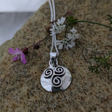 Load image into Gallery viewer, Plain Polish Dome Silver Triskele Pendant