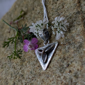 Triangle Textured Silver Trinity Knot Pendant