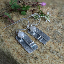 Load image into Gallery viewer, Oak Tree Ogham Earrings set with Moonstone