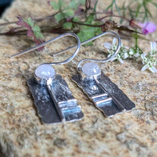 Load image into Gallery viewer, Oak Tree Ogham Earrings set with Moonstone