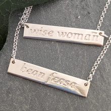 Load image into Gallery viewer, Bean Feasa - Wise Women Sterling Silver Irish Language Necklace