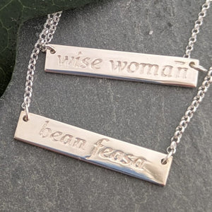 Bean Feasa - Wise Women Sterling Silver Irish Language Necklace