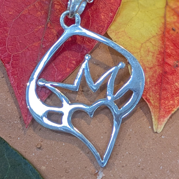 Contemporary Claddagh Necklace, Sterling Silver Claddagh, Quirky Jewellery, Unique Necklace, Friendship Necklace, Love Jewelry, Friendship Necklace, Heart Pendant
