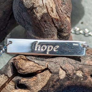 Dóchas - Hope Sterling Silver Irish Language Necklace