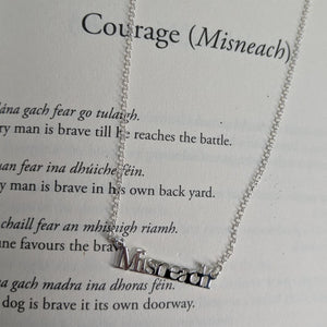 Misneach - Courage Sterling Silver Irish Language Necklace