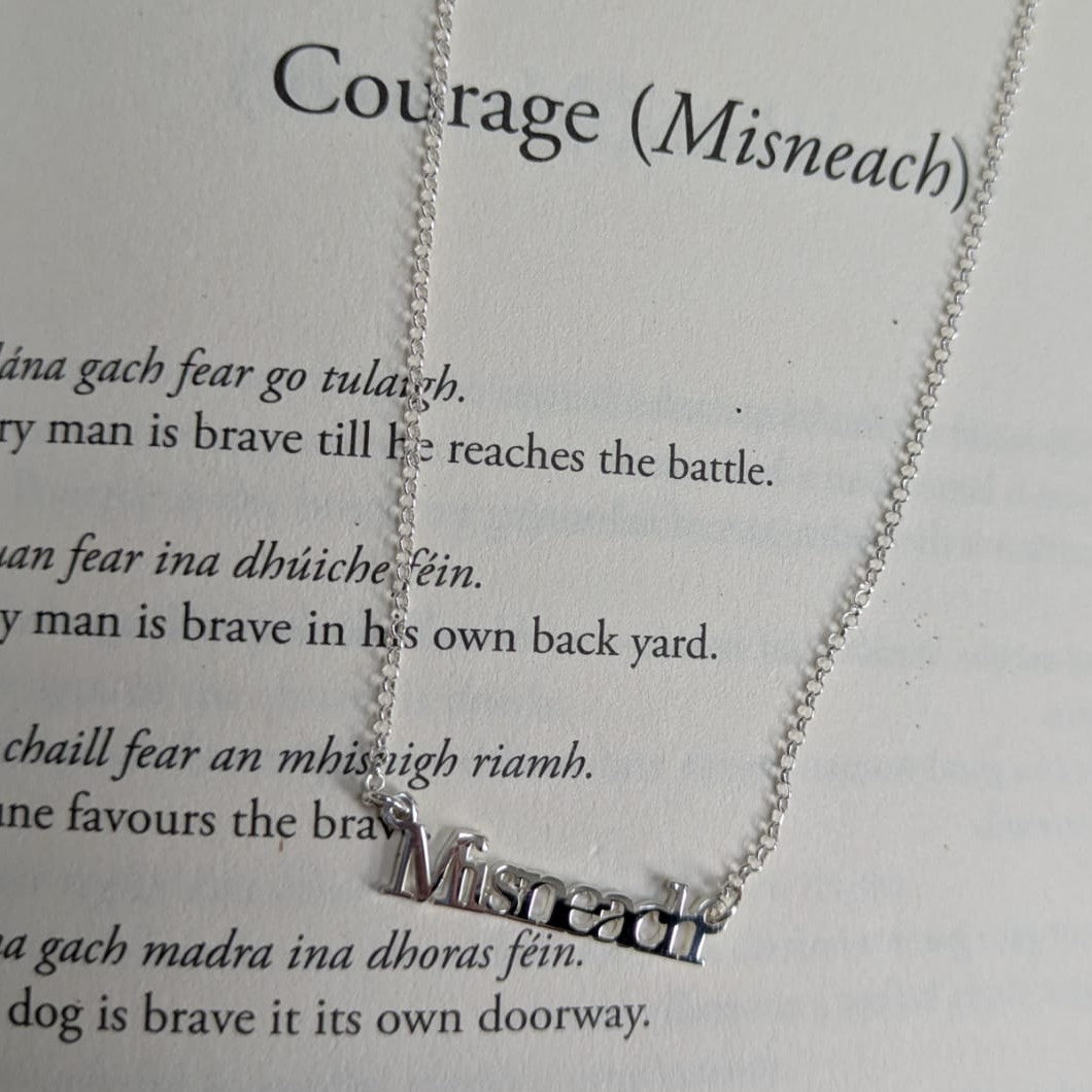 Misneach - Courage Sterling Silver Irish Language Necklace