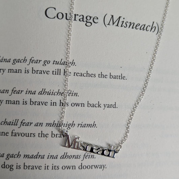 Misneach - Courage Sterling Silver Irish Language Necklace
