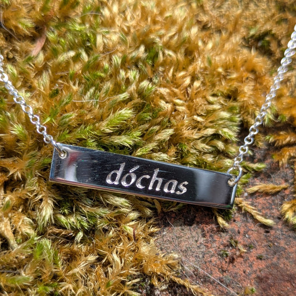 Dóchas - Hope Sterling Silver Irish Language Necklace