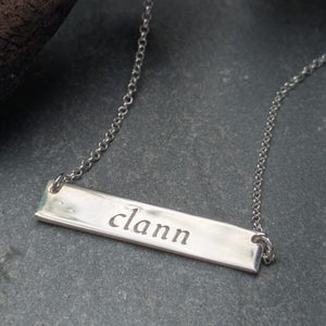 Clann - Family Sterling Silver Irish Language Necklace