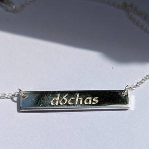 Dóchas - Hope Sterling Silver Irish Language Necklace