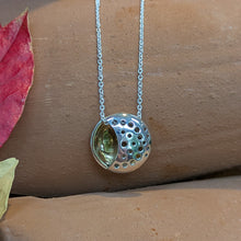 Load image into Gallery viewer, Moonscape Pendant, Sterling Silver Pendant with Brass Details, Feminist Jewellery, Celtic Moon Goddess Pendant, Nature Jewelry, Meaningful Pendant