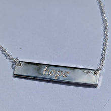 Load image into Gallery viewer, Dóchas - Hope Sterling Silver Irish Language Necklace