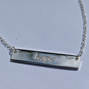 Dóchas - Hope Sterling Silver Irish Language Necklace